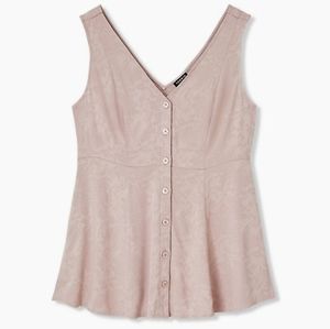 Torrid Taupe Jacquard Peplum Tank 3X